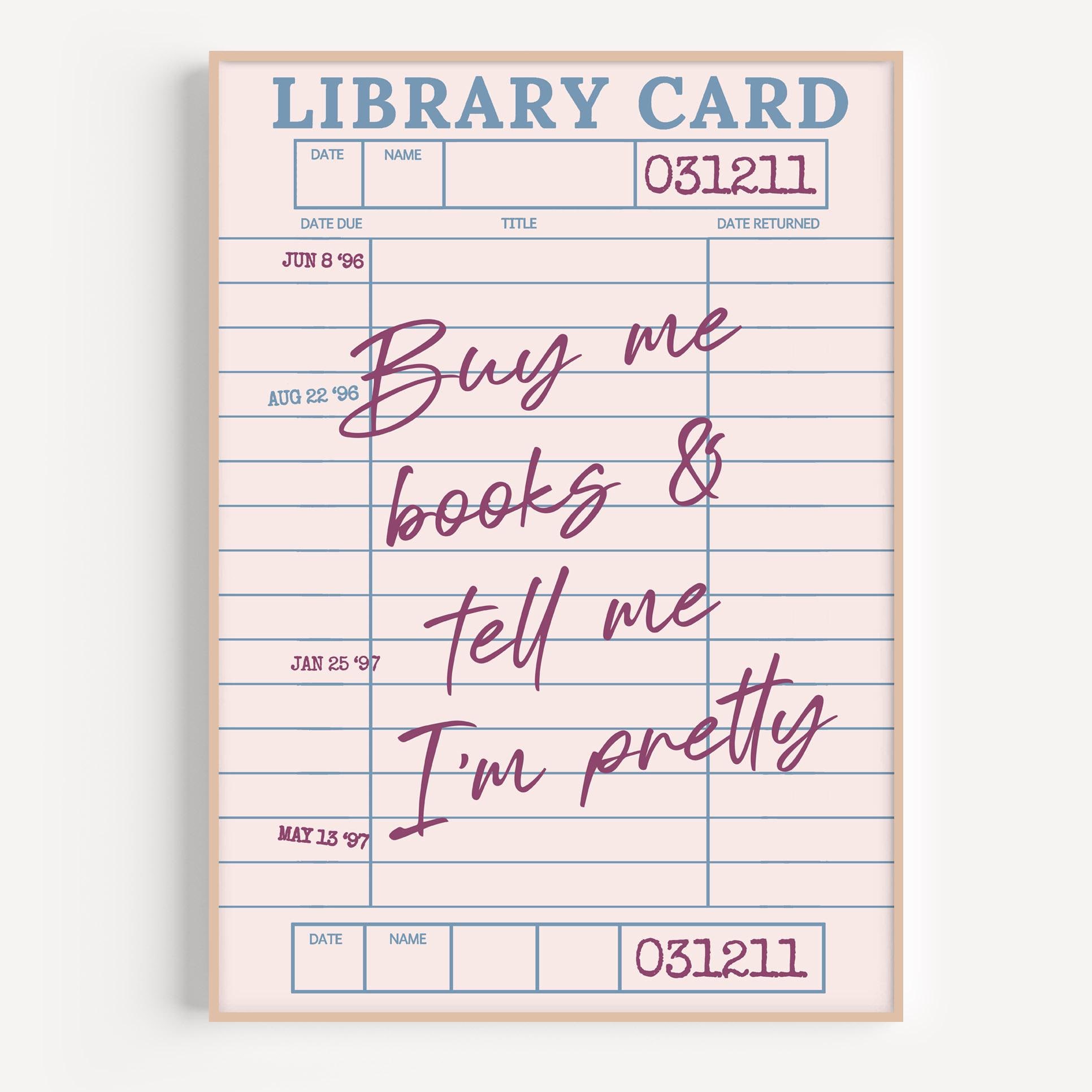 Vintage Library Card Print: Book Lover Gift (digital Download) - Etsy