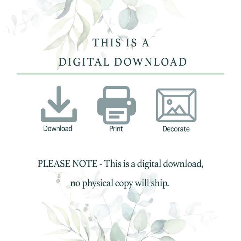 Puede incluir: Un gr&aacute;fico de descarga digital con un icono de descarga, impresi&oacute;n y decoraci&oacute;n. El texto dice "Esta es una descarga digital, no se enviar&aacute; ninguna copia f&iacute;sica."