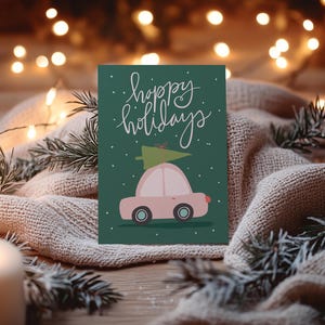 Boas festas, lindo cartão de Natal DIY, cartão de felicitações de férias em branco 5x7, download digital para impressão, cartões para família e amigos