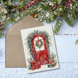Cartão de Natal para imprimir, Cartão de felicitações para o feriado, Cartão de Natal, Cartão digital para download para impressão, Cartões de Natal em branco, Cartões de Natal 5x7
