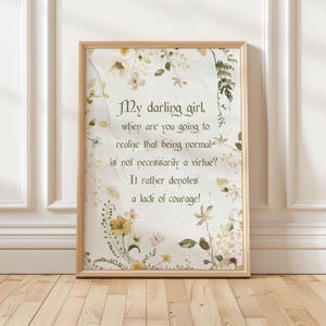 My Darling Girl Quote Print, Practical Magic Botanical Wall Art (Digital Download)