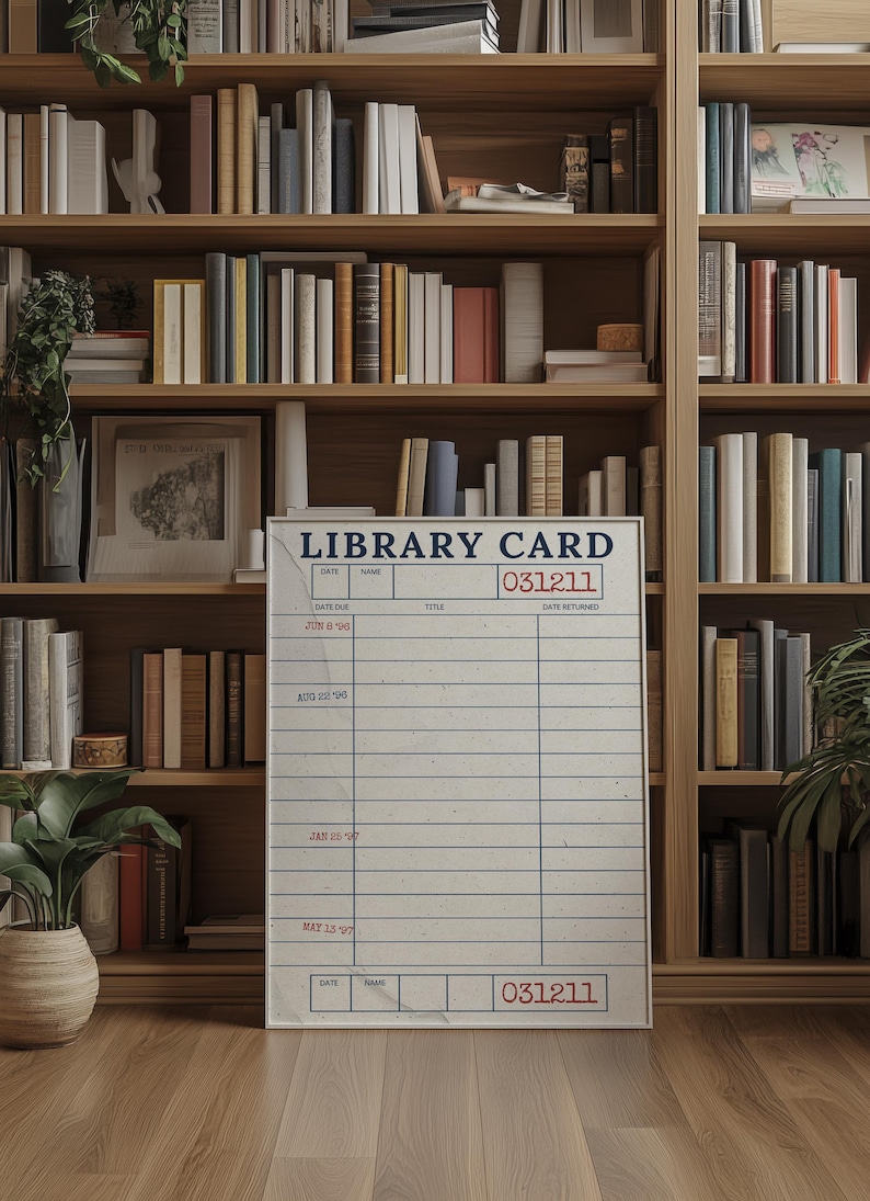 Vintage Library Card Printable: Creative Guestbook, Book Lover Gift ...