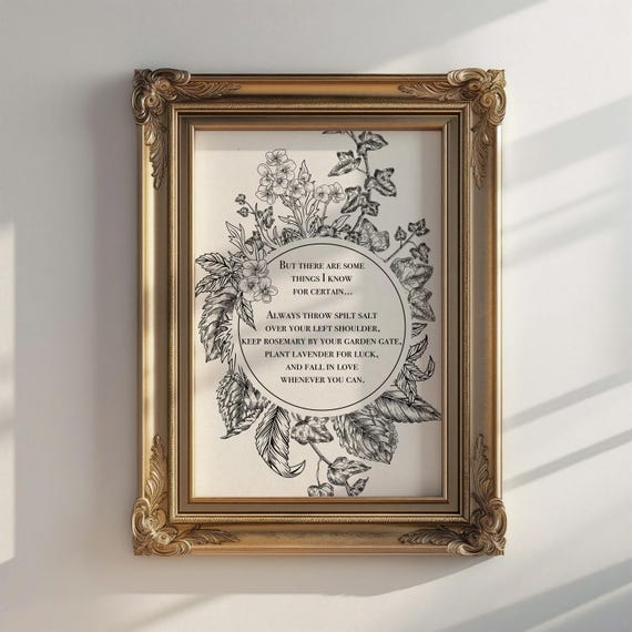 Practical Magic Inspired Floral Witch Poster - Owens Sisters Quote Print - Witchy Wall Art Decor