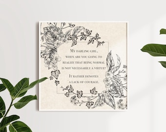 Practical Magic Inspired Floral Quote Print - Owens Sisters Witch Aesthetic Wall Decor, My Darling girl