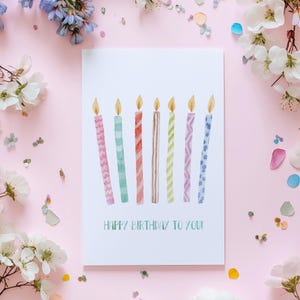 Carte de joyeux anniversaire imprimable - carte vierge numérique 5 x 7, joyeux anniversaire, carte d'anniversaire pour elle, carte pour un ami