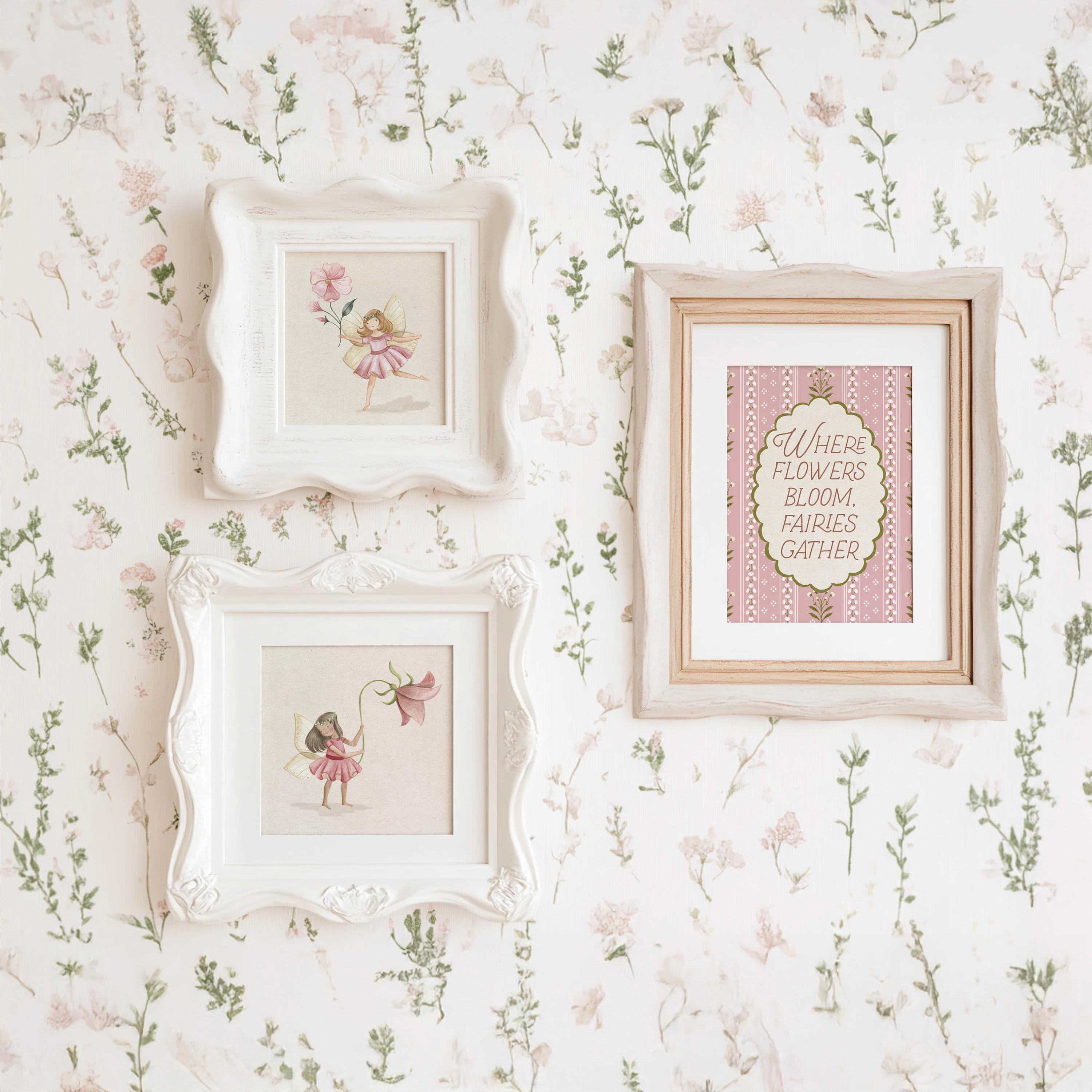Fairy Nursery Wall Art Set, Vintage Cottagecore Girl Gallery Prints ...