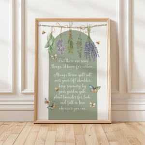 Praktische magische kruidencitaatprint, botanische heksenkunst aan de muur (digitale download)