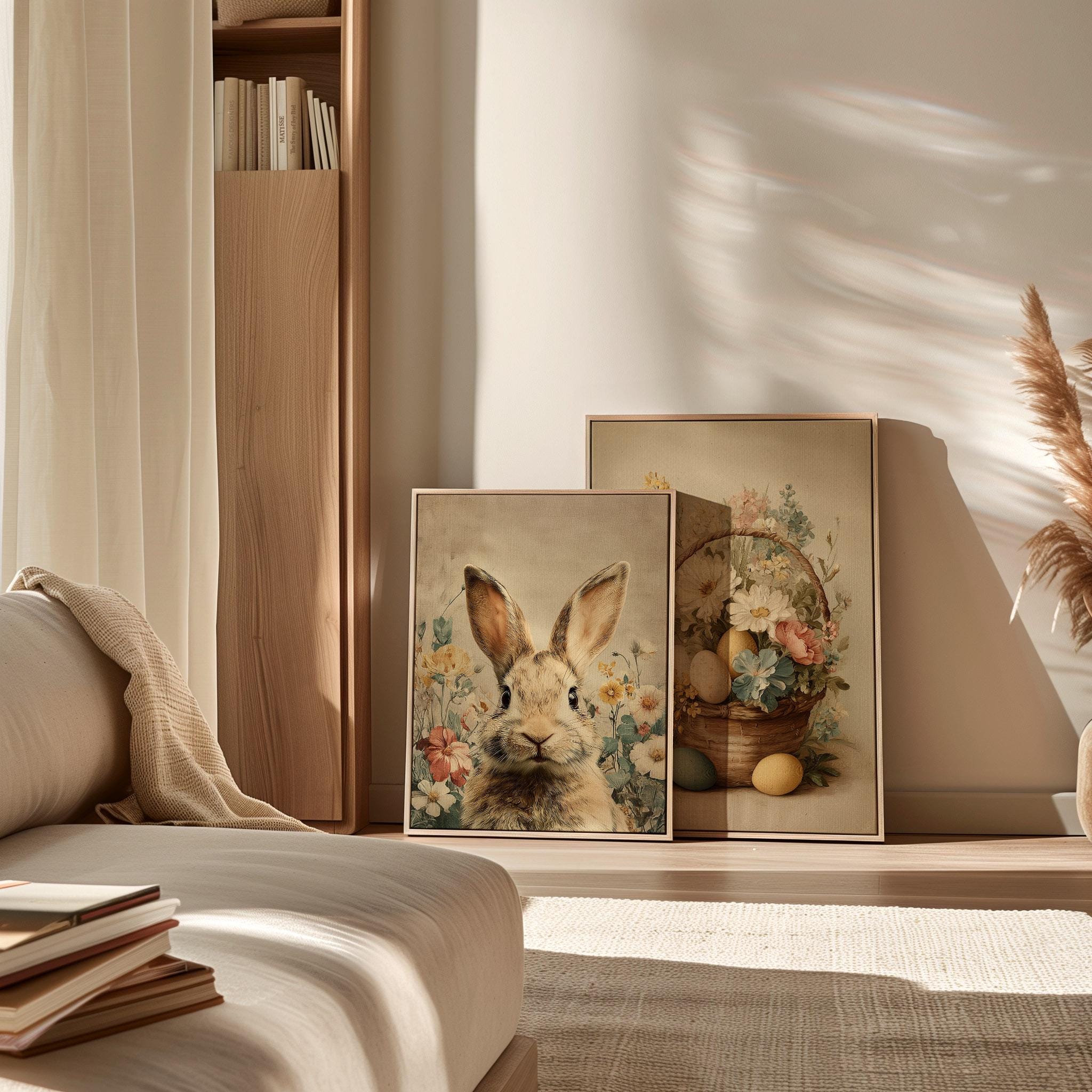 Easter Gallery Wall Set, Vintage Cottagecore Bunny Spring Prints ...