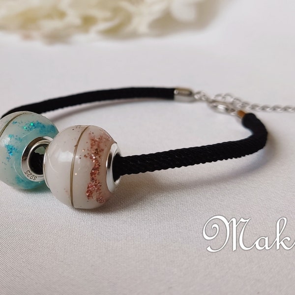 Mutermilch-Armband "Hannah". Muttermilchschmuck, DNA-Schmuck, Epoxidharz, Erinnerungschmuck, Trauerschmuck