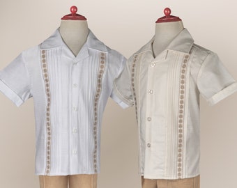 Conjunto Guayabera Lino de Niño, Manga Corta, Pantalón, 2 Stücke.