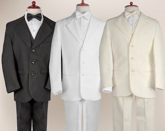 5-teiliges Notch-Anzugsset für Teenager Jungen | Ring Träger Outfit | Erstkommunion Anzug | Konfirmation Outfit. Schmaler Style!