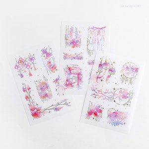 3pcs aesthetic stickers sticker sheets watercolour theme