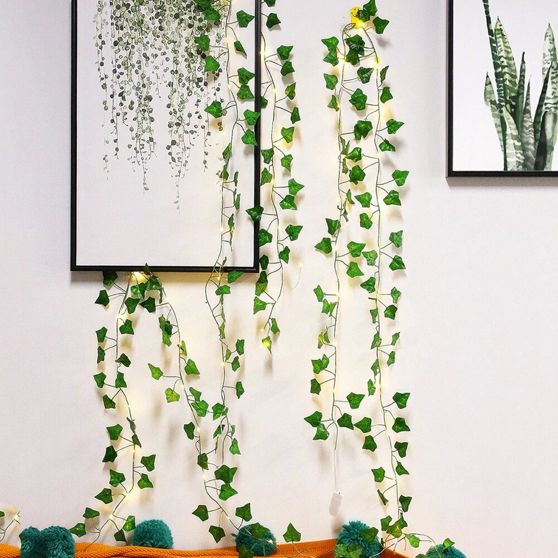 2M LED Artificial Vine Decor. Hanging Vine Lights. Etsy