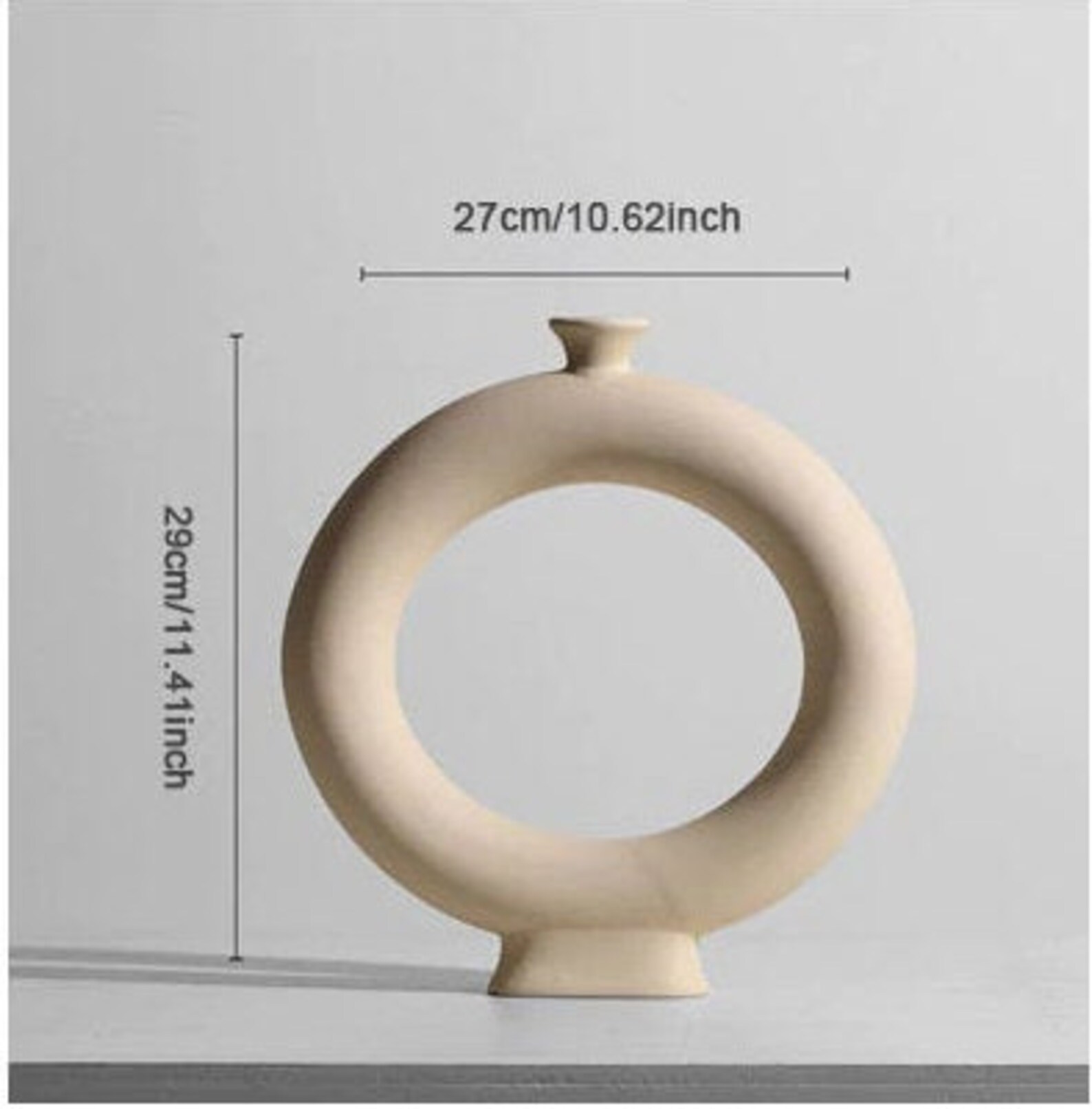 Ceramic Donut Vase Clay Doughnut Vase Offwhite Modern Half Etsy
