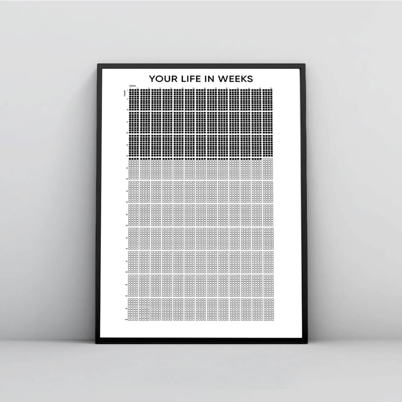 Life in weeks poster weeks of my life poster your life in etsy uk