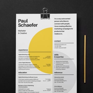 Modern & Creative Resume Template for Professionals in the Creative Industry | One Page Microsoft Word CV Template | 4 Colors Bundle