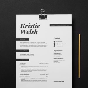 Copywriter Resume Template | Professional CV Template for Advertising Professionals | Microsoft Word | 4 Colors Bundle