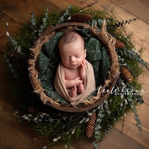Newborn Digital Backdrop, Newborn Digital Background, Rustic Backdrop, Newborn Photography Backdrop Digital, Woodland Wreath