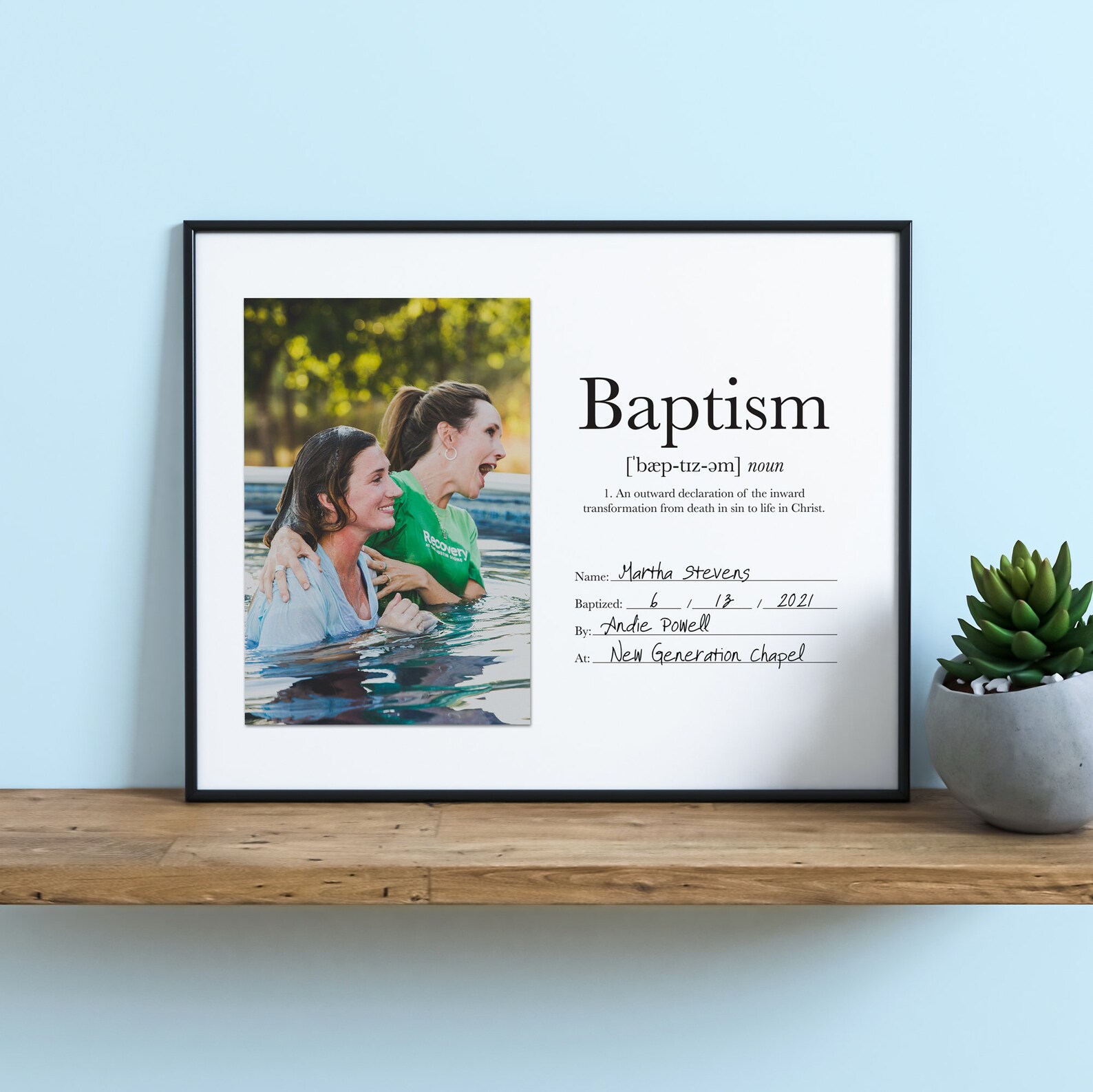 Baptism Definition Baptism Certificate Printable PDF Instant Etsy