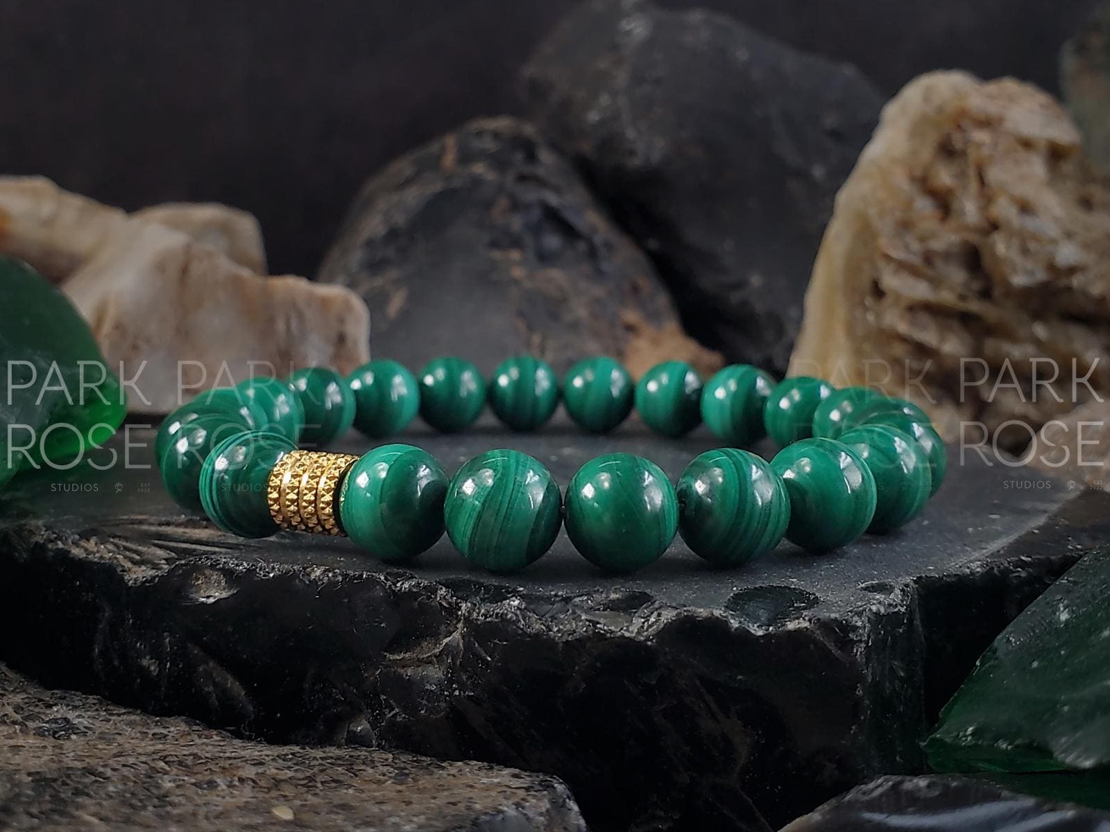 AAAAA Congo Malachite Bracelet (6mm, 8mm or 10mm) High Quality Malachite, Malachite Crystal Bracelets, Hypoallergenic Jewelry