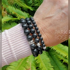 AAA-Shungit-Perlenarmband: Minimalistischer Edelsteinschmuck