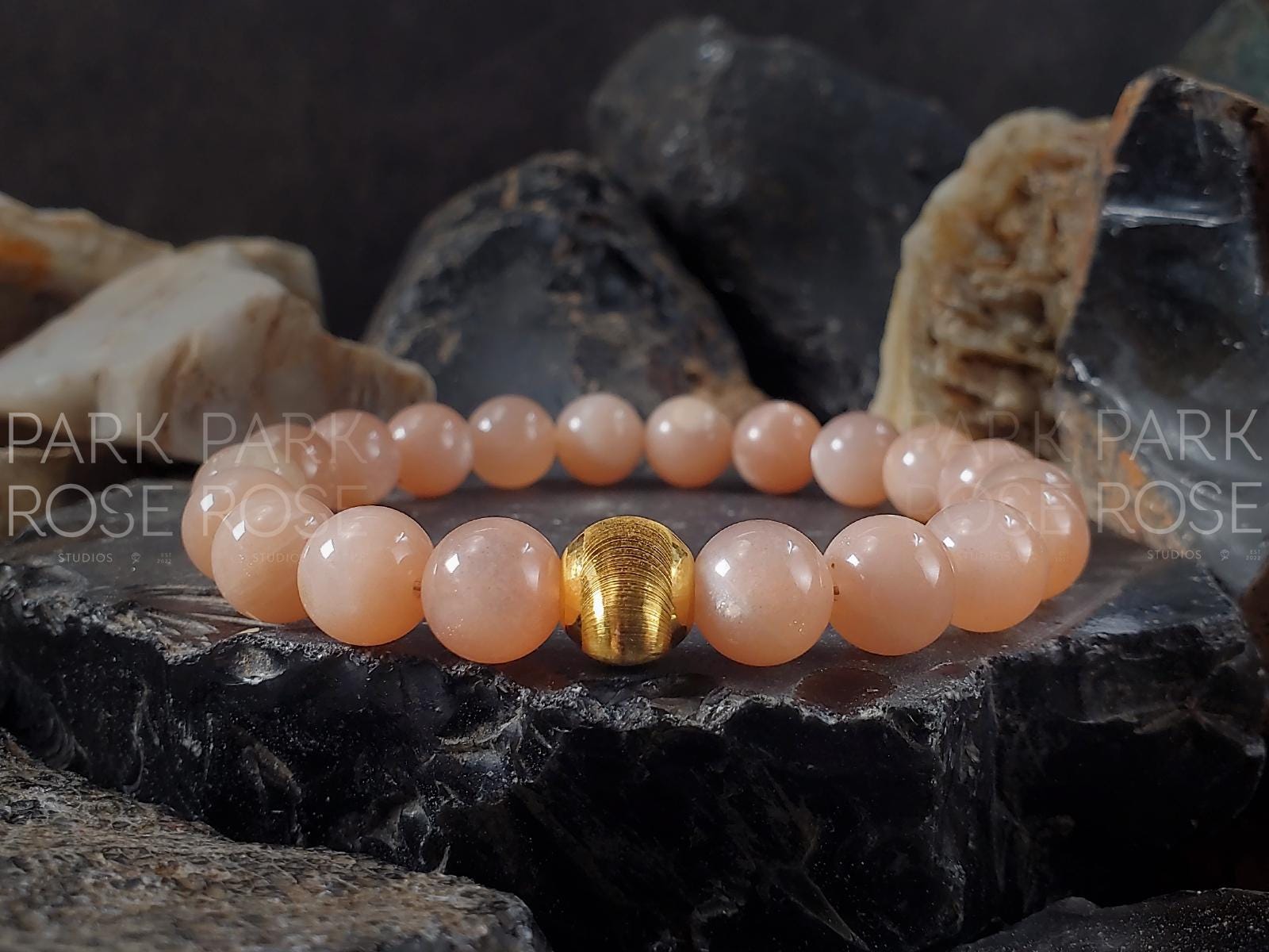 24Kゴールドキャッツアイビーズアフリカサンストーンブレスレット