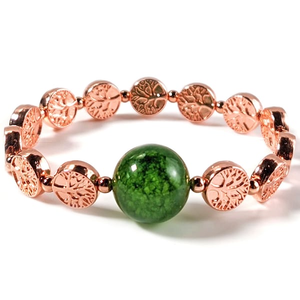 P6 Pressure Bands Rose Gold Tree of Life Nausea Relief Bracelets (Set of 2)