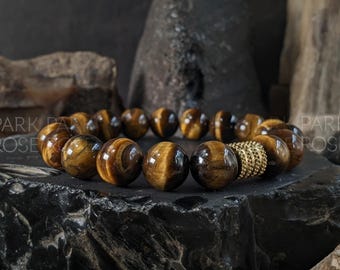 Natural Undyed South Africa Tiger's Eye Stretch Bracelet: 6mm, 8mm, 10mm, 12mm