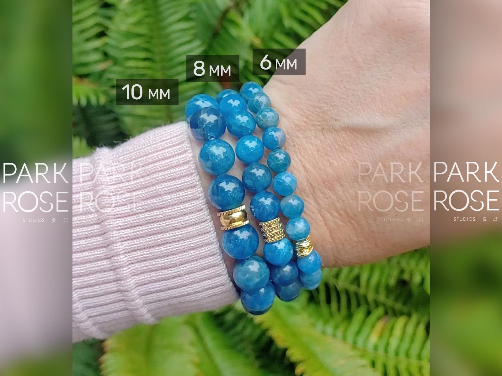 5A Grade Tansania Apatit Armband (6 mm, 8 mm oder 10 mm) | Hypoallergener Edelstahl, Apatit-Edelstein-Armband, blauer Apatit-Schmuck