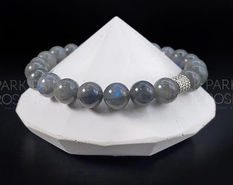 Argentinian Blue Flash Labradorite Bracelet: Handmade Gemstone Jewelry