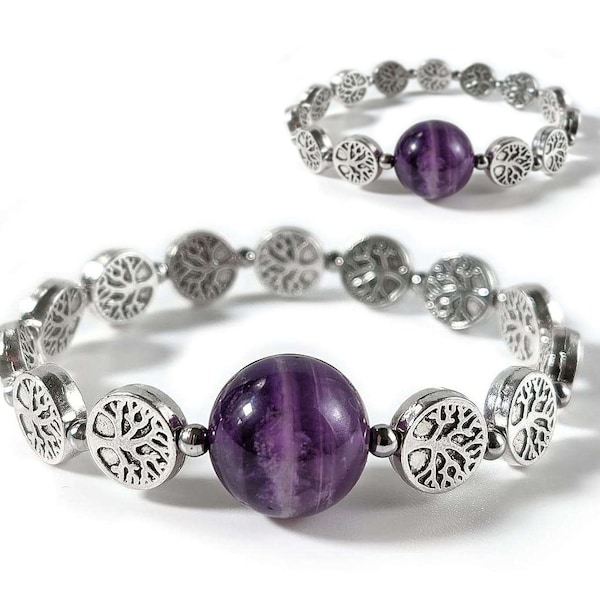 P6 Pressure Bands Silver Tree of Life Nausea Relief Bracelets (Set of 2)