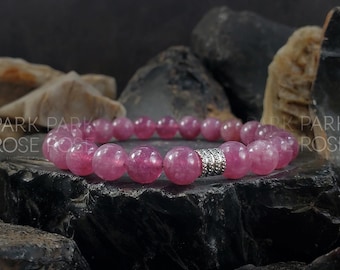 Handmade Purple Lepidolite Bracelet: Hypoallergenic Gemstone Jewelry (6/8/10mm)