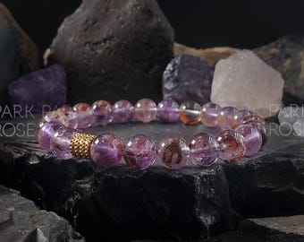 AAAA Super Seven Stone (Melody Stone, Sacred Stone) Bracelet (6mm, 8mm or 10mm) | Super Seven, Hypoallergenic Jewelry, Super Seven Jewelry