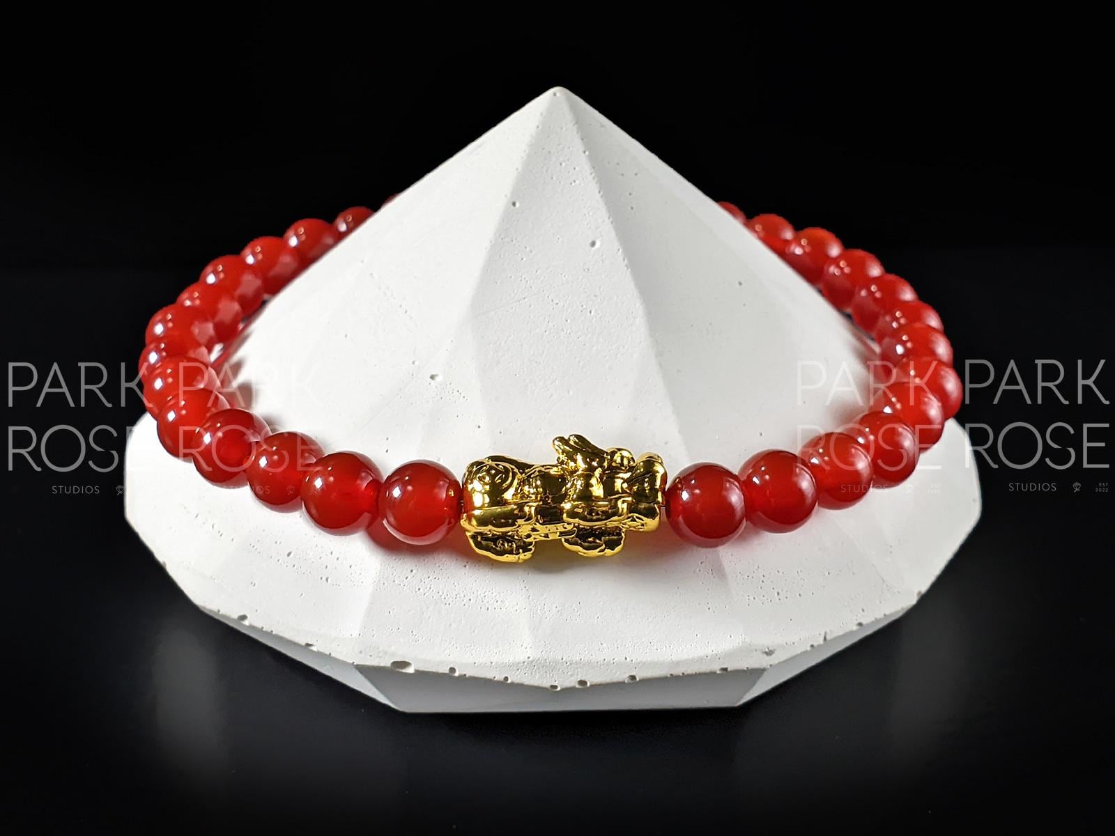 Red Carnelian 24K Gold Plated Pixiu Bracelet 6mm Stacking Gemstone Jewelry Piyao Bracelet Bracelet Gifts Crystal Bracelets Etsy UK