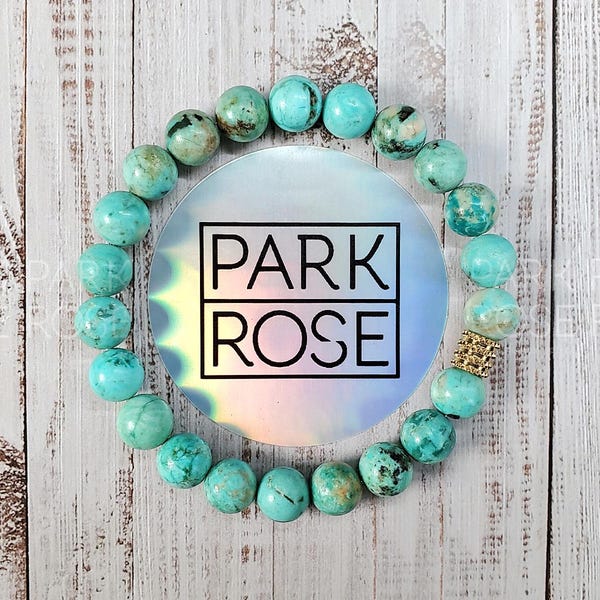 Pulsera de turquesa peruana AAAAA: joyería de piedras preciosas hecha a mano