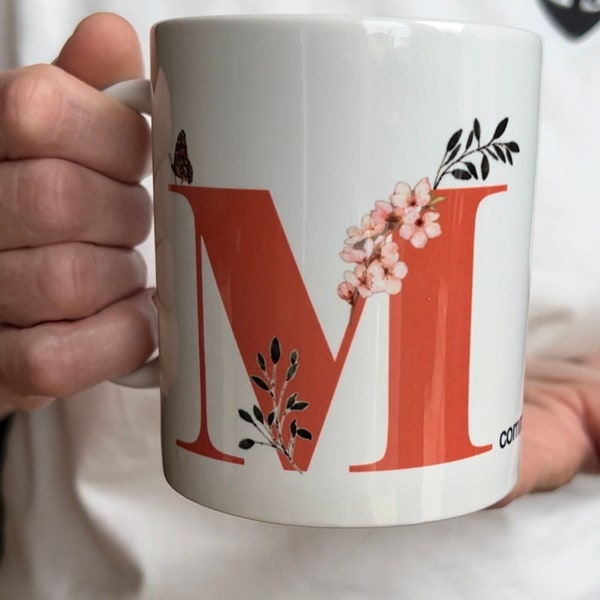 Mug personnalisable thème maîtresse, Atsem, nounou, merci maître, AVS, ATSEM, mug Monogramme, mug initiale fleurie, cadeau départ, collègue