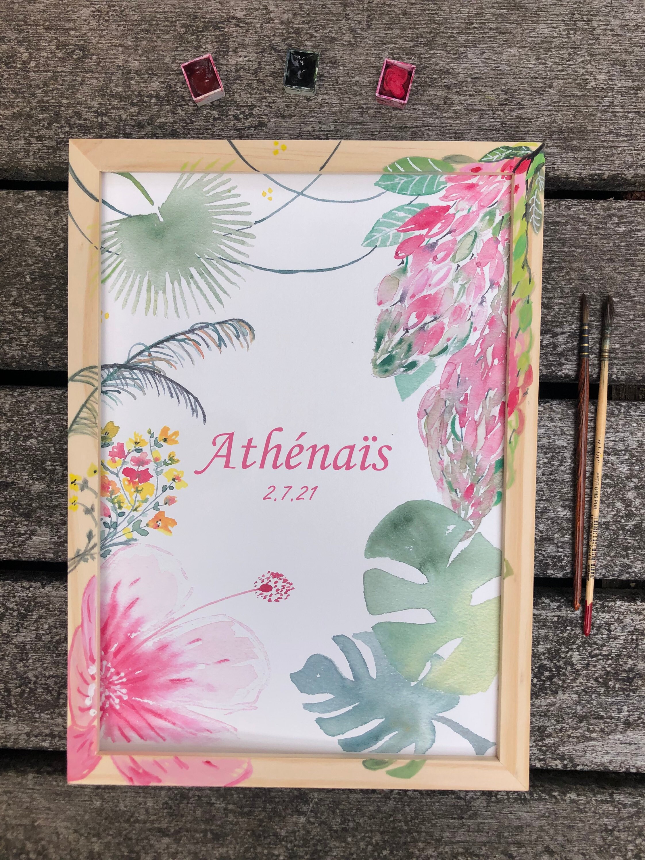 Prénom Entouré de Fleurs | Encadré