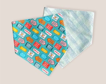 Farmers Market Love, Reversible Snap-on Pet Bandana, for Cats and Dogs, Cat Bandana, Dog Bandana, Dog and Cat Mom Gifts