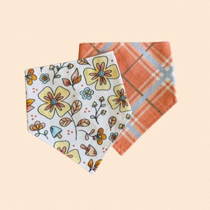 Harvest Bloom Pet Bandana, Reversible Snap-on Pet Bandana for Cats and Dogs, Cat Bandana, Dog Bandana, Dog and Cat Mom Gifts, Pet Scarf