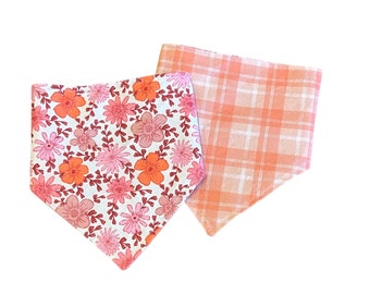 Pretty in Pink, Reversible Snap-on Pet Bandana, for Cats and Dogs, Cat Bandana, Dog Bandana, Dog and Cat Mom Gifts, Valentine