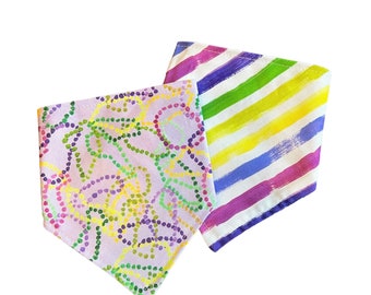 Show Me Your Beads, Reversible Snap-on Pet Bandana, for Cats and Dogs, Cat Bandana, Dog Bandana, Dog and Cat Mom Gifts, Mardi Gras
