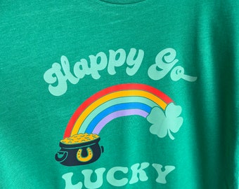 St Patrick’s Day Graphic Tee, Happy Go Lucky