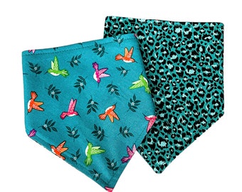 Hum Diddy, Reversible Snap-on Pet Bandana, for Cats and Dogs, Cat Bandana, Dog Bandana, Dog and Cat Mom Gifts