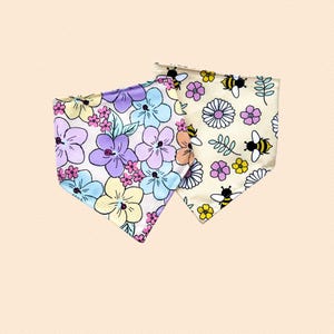 The Bee’s Knees, Reversible Snap-on Pet Bandana, for Cats and Dogs, Cat Bandana, Dog Bandana, Dog and Cat Mom Gifts, Dog Scarf