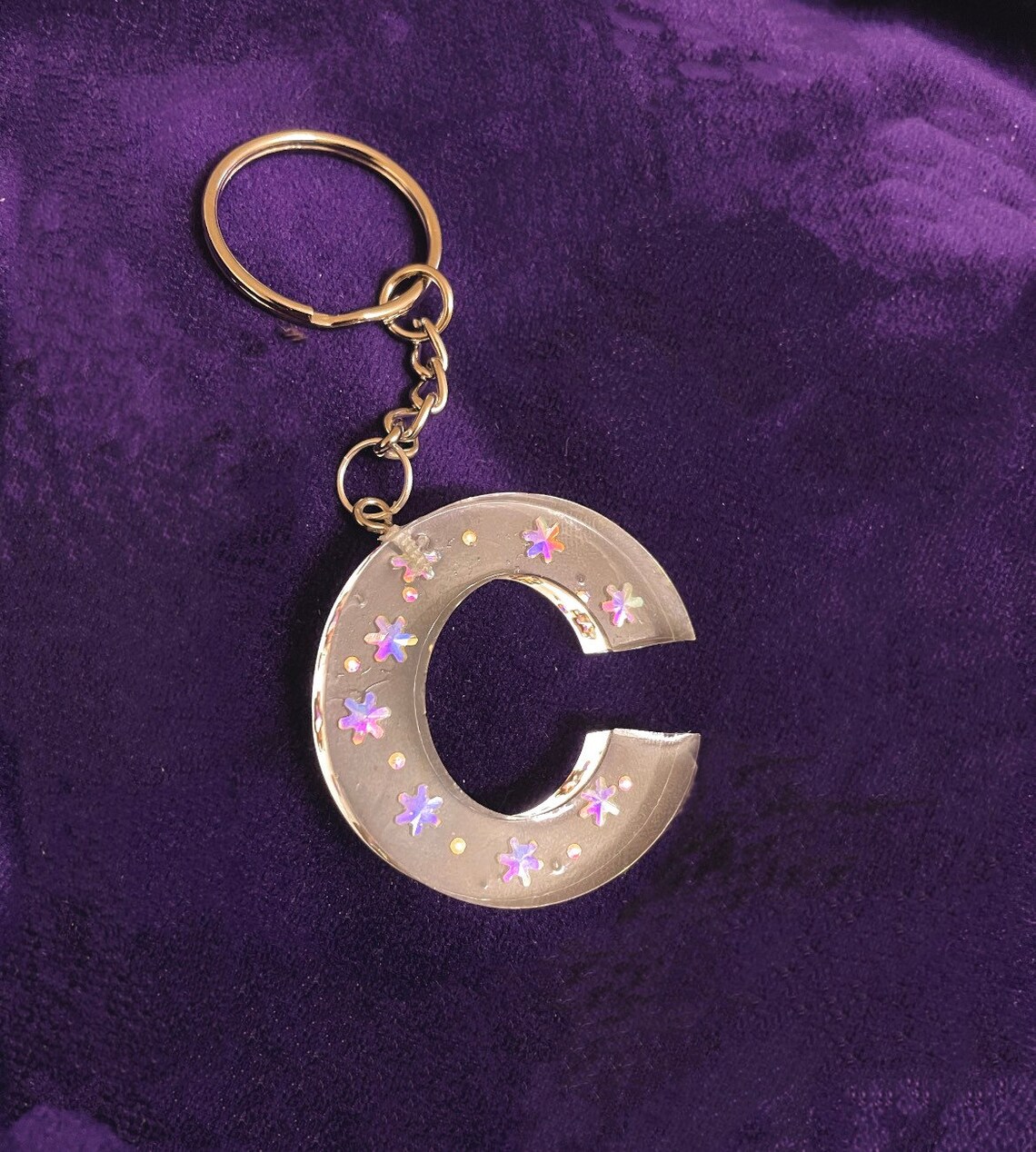 Personalized Crystal/Resin Alphabet Letter Keychains Etsy