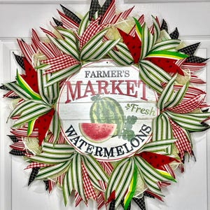 Watermelon Wreath, Farmer’s Market Watermelons Wreath, Front Door Wreath, Summer Wreath