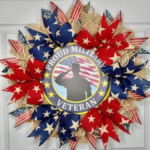 Stolzer Militärveteranenkranz, Vaterländischer Kranz, Roter, Weißer und Blauer Kranz, Kranz zum Gedenktag, Volkstrauertag, Geschenk für Kriegsveteranen