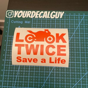 4 Pack - StickerDad® Look Twice Save A Life V1 Vinyl Decal by stickerdad® - Size: 8, Color