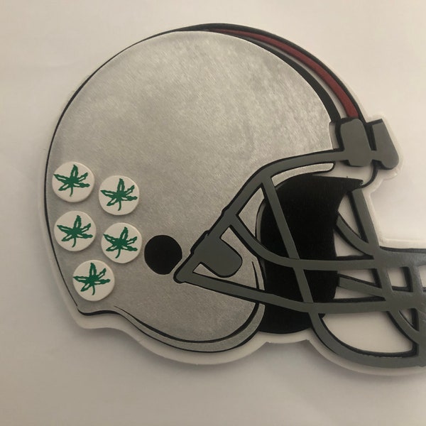 Ohio State Buckeyes Helmet Wood Sign
