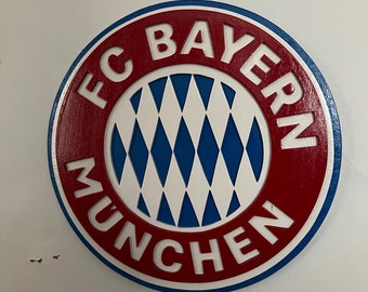 Large FC Bayern Munich Soccer wood sign
